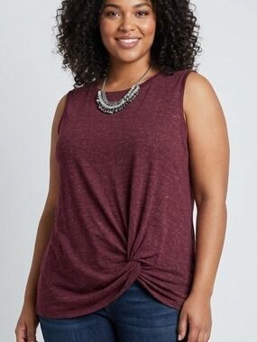 JOE FRESH Purple Sparkle Tank Top Twist XL